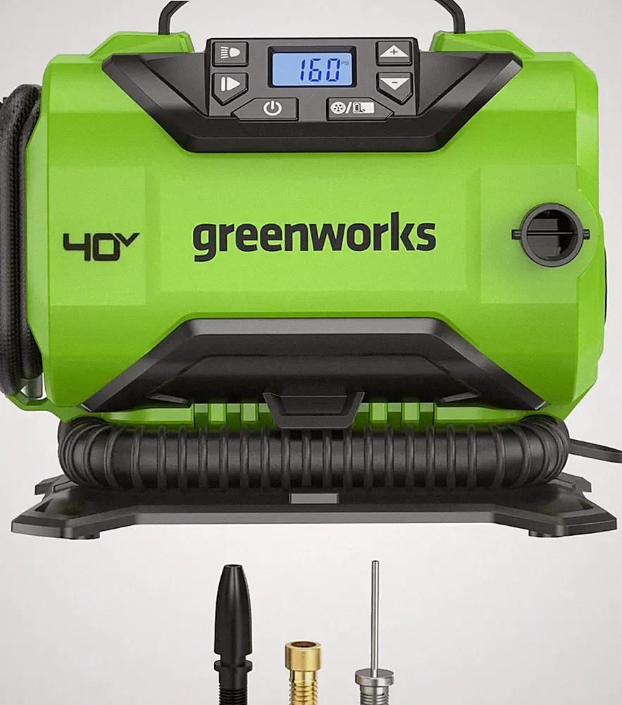 40V Cordless Tire Inflator, 160 PSI Portable Air Compressor, 2 Power Sources, Au