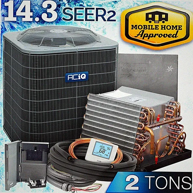 ACiQ 2 Ton Central Air Conditioner & Coil Mobile Home AC System, R454B 30ft Kit