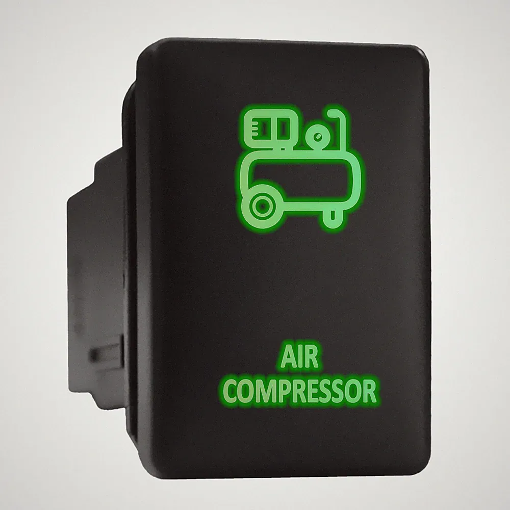 AIR COMPRESSOR - Green Backlit Push In Switch 1.28"x 0.87" (Fit: Toyota)