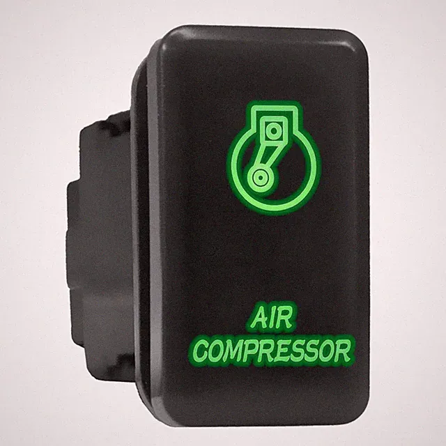 AIR COMPRESSOR - Green Backlit Push In Switch 1.54"x 0.83" (Fit: Toyota)