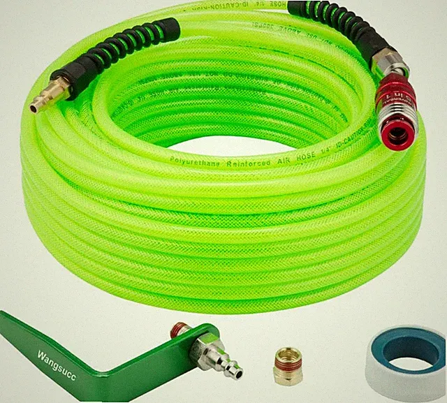 Air Compressor Hose 1/4 Inch × 100 Ft Flexible Reinforced Polyurethane (PU) Air