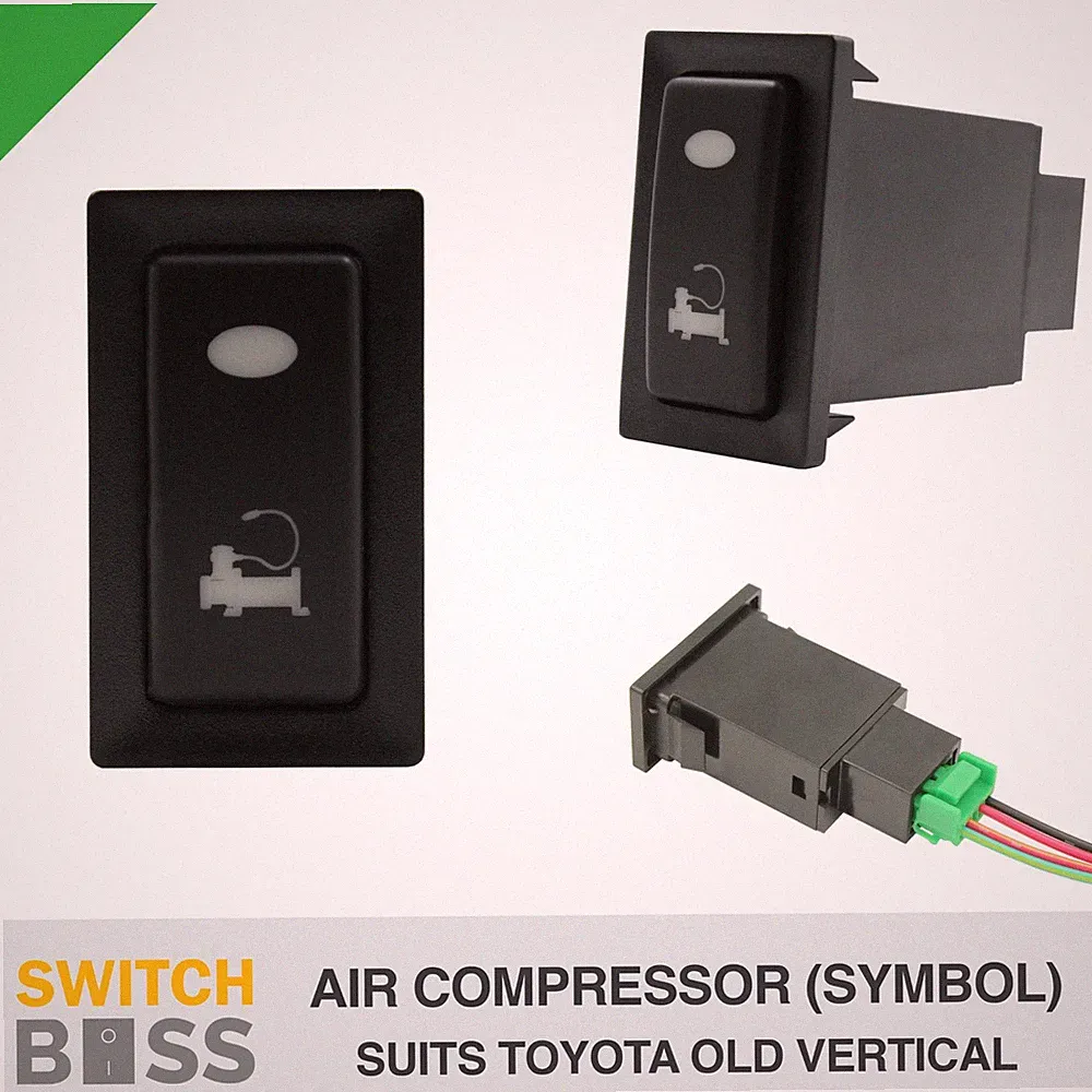 AIR COMPRESSOR (Symbol) GREEN LED Vertical Switch for Toyota Landcruiser 80 90