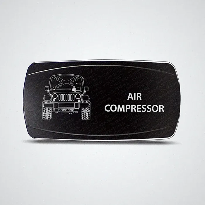 CH4x4 Rocker Switch Air Compressor Symbol - Horizontal - Green LED