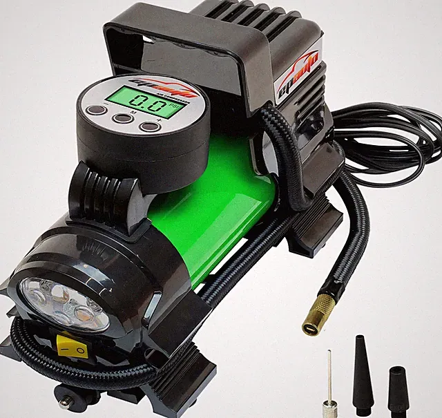 epauto 12V DC Portable Air Compressor Pump, Digital Tire Inflator Green