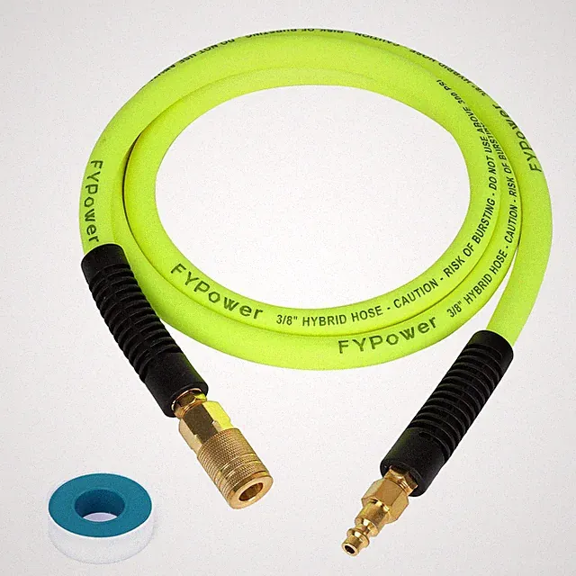 FYPower Air Compressor Whip Hose 3/8" x 6ft Hybrid w/ Fittings