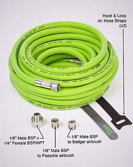 Grex 25' ULTRA-FLEX Airbrush Hose with Universal Fittings