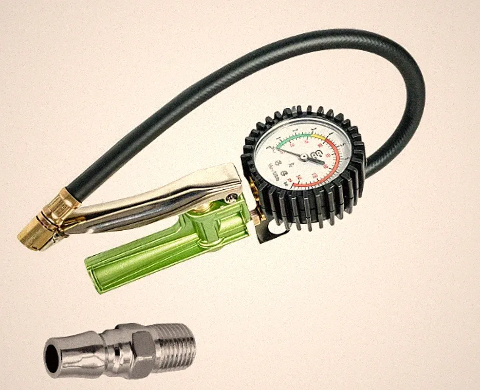 High-Precision Automotive Air Compressor Nozzle with Handheld Pressure Gauge