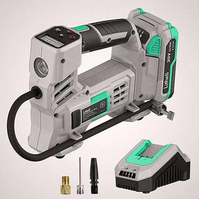 Litheli Air Compressor 20V, Portable Air Compressor, Cordless Tire Pump for