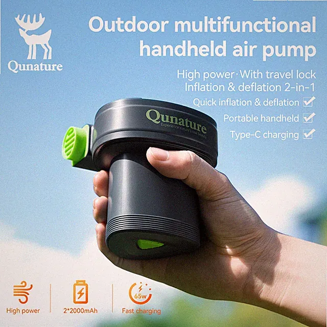 Qunature Electric Air Pump 5.5kPa Rechargeable 4000mAh Battery Outdoor Portable