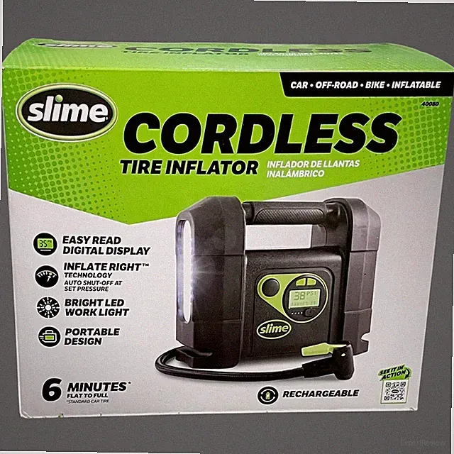 Slime Cordless Tire Inflator 40080 Portable Air Compressor Rechargeable 12V New