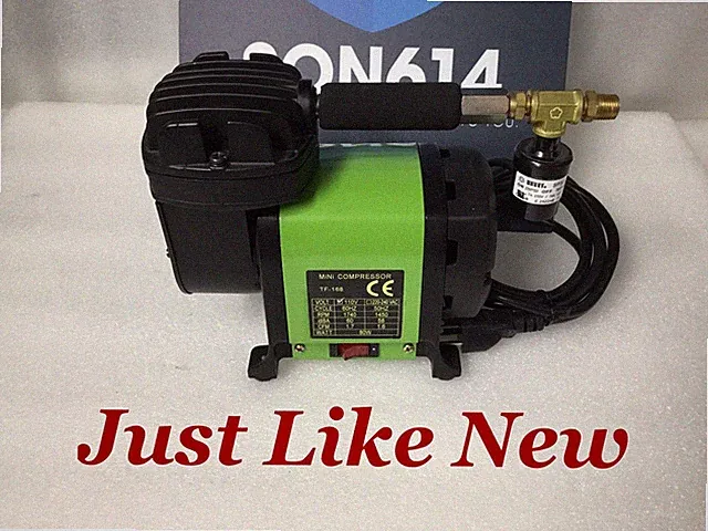 TF-168 T-168 Mini Air Compressor Auto Shut Off Quiet Portable For Airbrush Gun