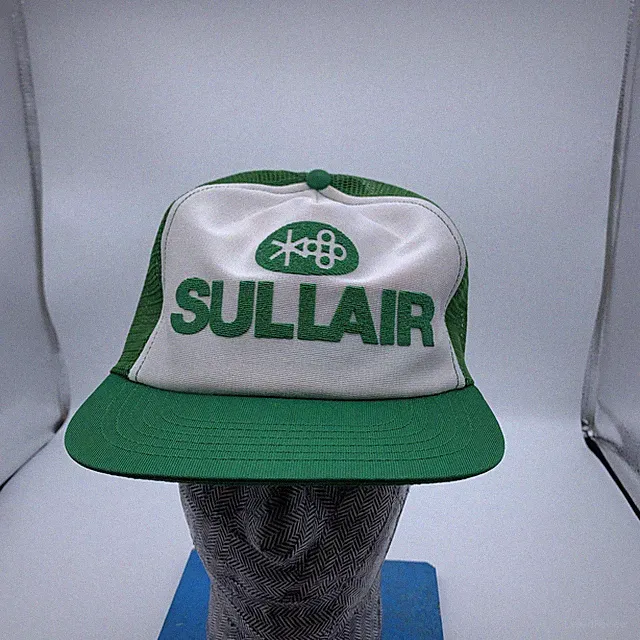 Vtg Sullair Air Compressor Cap Logo Foam Snap Back Trucker Baseball Farming Hat