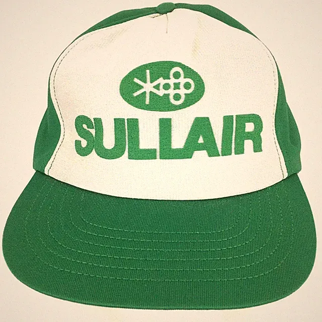 Vtg Sullair Air Compressor Hat Logo Foam Snap Back Trucker Baseball Farming Cap